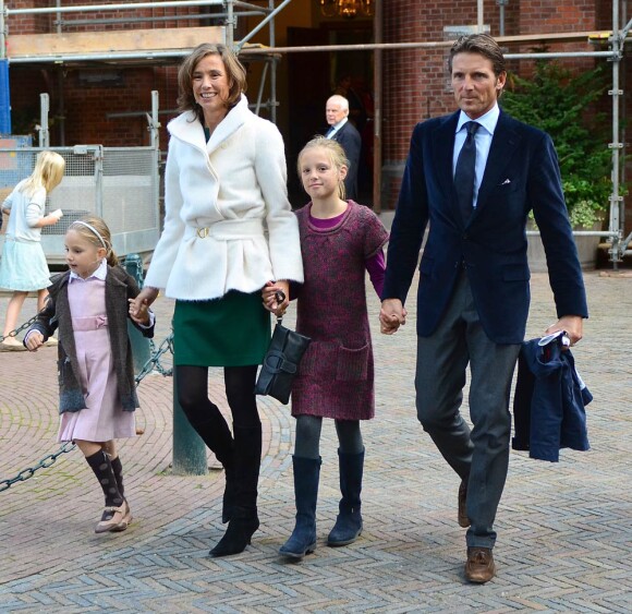 Le prince Maurits et la princesse Marilène avec leurs filles au  baptême de la princesse Paola dimanche 18 septembre 2011 à Wassenaar,  aux Pays-Bas.