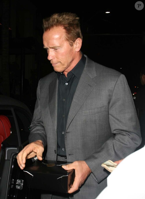Arnold Schwarzenegger, dîner en famille, à Beverly Hills, le 27 septembre 2011.