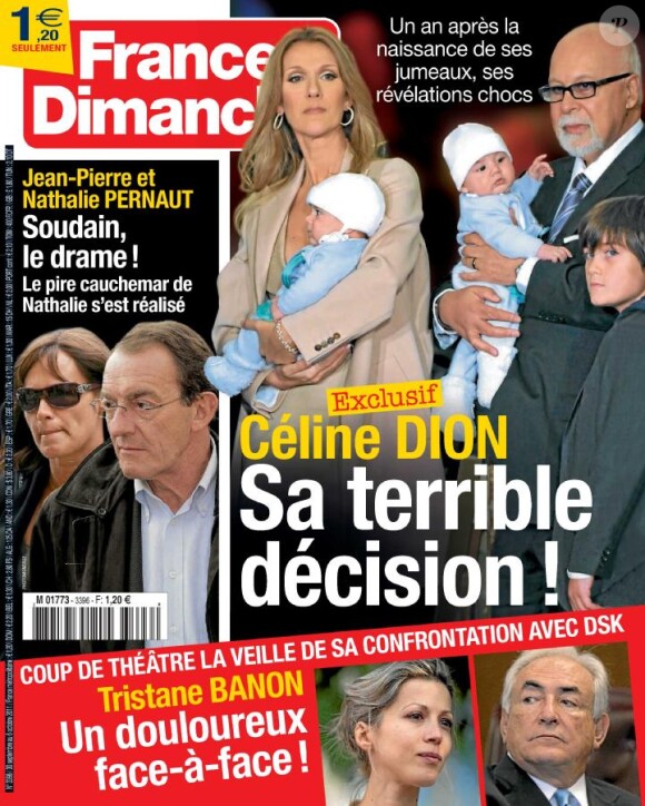Couverture du magazine France Dimanche en kiosques vendredi 30 septembre 2011.