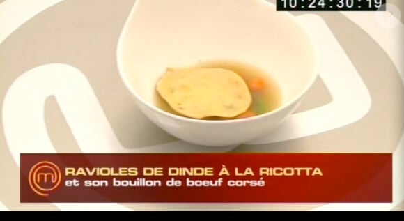 Ravioles de dinde à la ricotta dans Masterchef 2, jeudi 6 octobre 2011 sur TF1