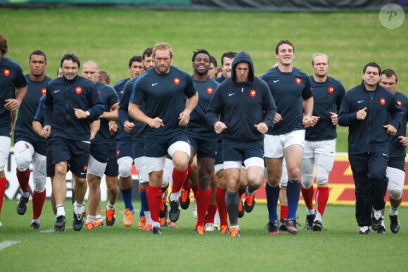 L'équipe de France le 10 octobre lors d'une séance d'entraînement à Auckland