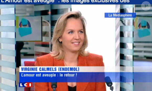 Virginie Carmels (Endemol) invitée dans La Médiasphère sur LCI pour  dévoiler les premières images exclusives de L'amour est aveugle saison 2