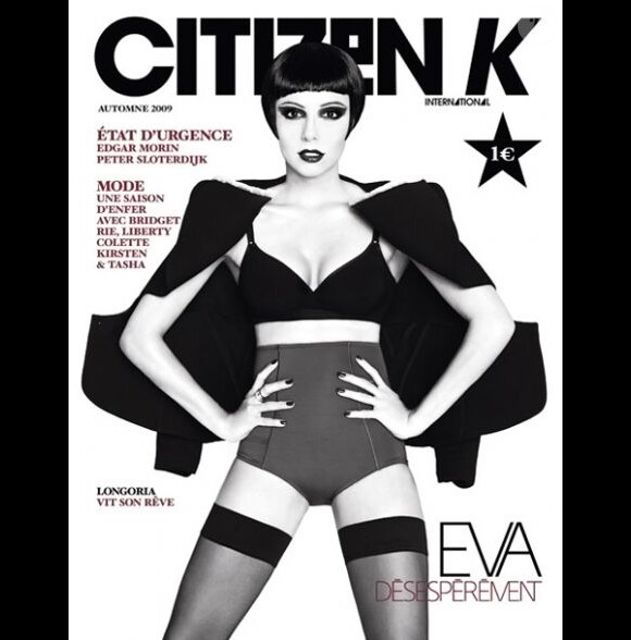 Eva Longoria, méconnaissable en couverture du Citizen K français d'octobre 2009.