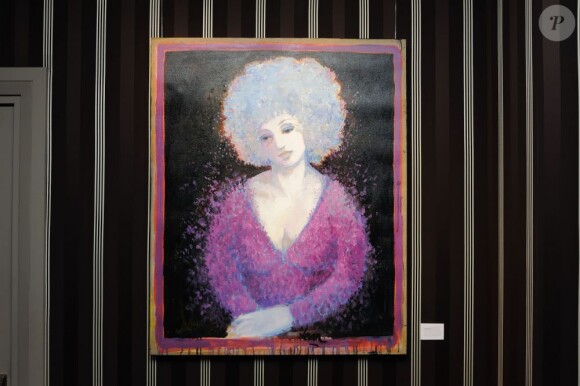 Une des toiles d'Amanda Lear à l'hôtel Mathurin, le 18 octobre 2011