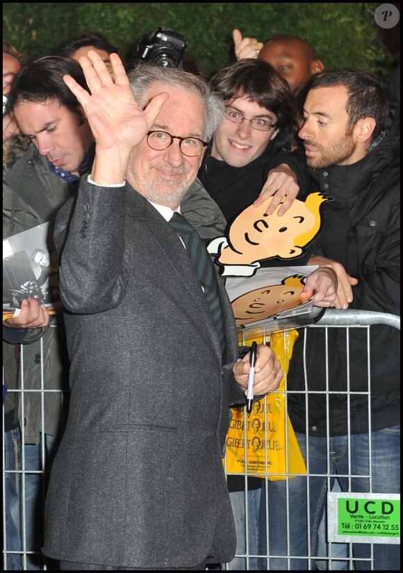 Steven Spielberg à l'avant-première des Aventures de Tintin : Le Secret de la Licorne, à Paris, le 22 octobre 2011.