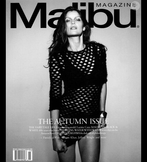 Laetitia Casta en couverture du magazine Malibu, automne 2011.