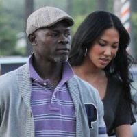 Djimon Hounsou à la recherche d'une citrouille avec sa petite famille