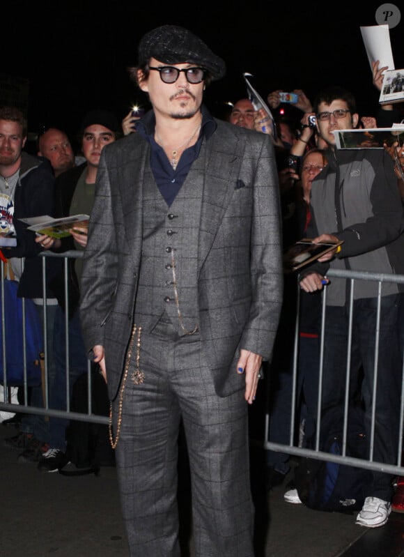 Johnny Depp, à New York le 25 octobre 2011 pour la projection de Rhum Express