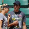 Maria Sharapova à l'entraînement lors de Roland-Garros 2011, en mai 2011, avec son fiancé Sasha Vujacic.