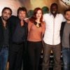 Eric Toledano, François Cluzet, Audrey Fleurot, Omar Sy et Olivier Nakache en octobre 2011 à la première d'Intouchables à Paris