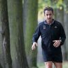 Nicolas Sarkozy fait son jogging dans le parc du château de Versailles, le 30 octobre 2011.