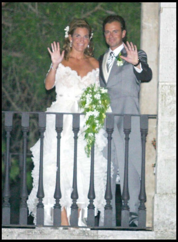 Arantxa Sanchez Vicario et Josep Santacana pour leur mariage au château de Perelada, le 13 septembre 2008.