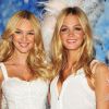 Duo blond au sommet ! Candice Swanepoel et Erin Heatherton lors du lancement du nouveau parfum et du nouveau soutien-gorge de la maison Victoria's Secret à New York.