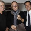 Claude Serillon, Fabrice Luchini et Laurent Gerra lors de l'enregistrement de Vivement Dimanche, émission diffusée le 6 novembre 2011, au Studio Gabriel
