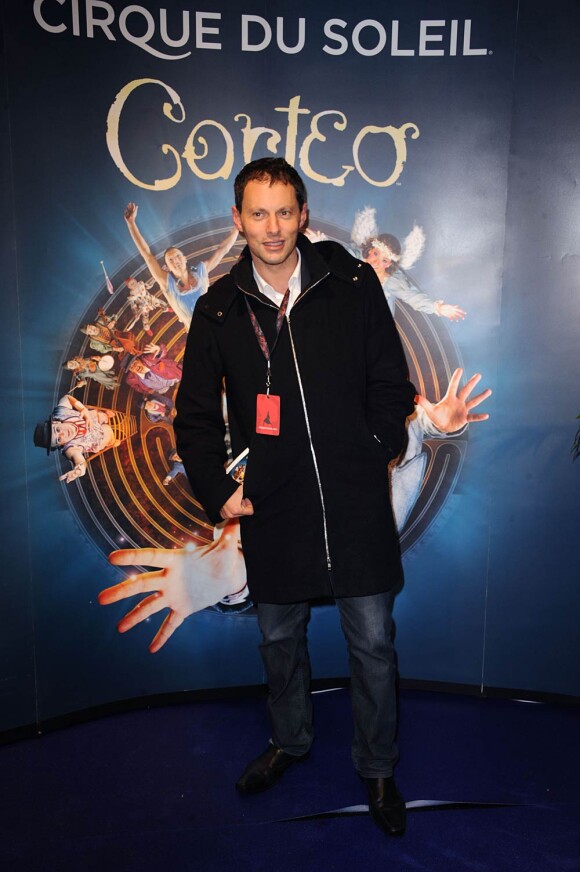 Marc-Olivier Fogiel à la générale de Corteo, dernier spectacle du Cirque du Soleil, le mardi 8 novembre 2011.