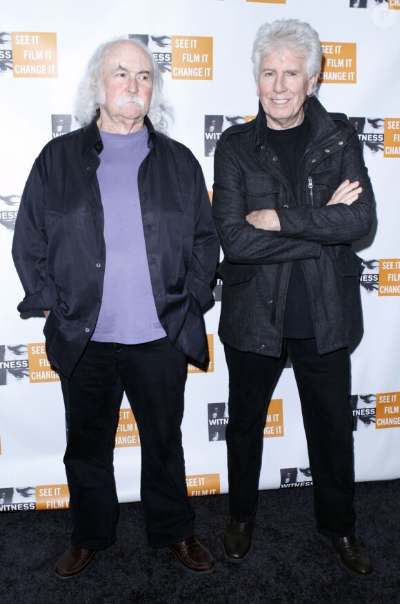 David Crosby et Graham Nash  lors de la soirée Focus for Change à New York le 10 novembre 2011