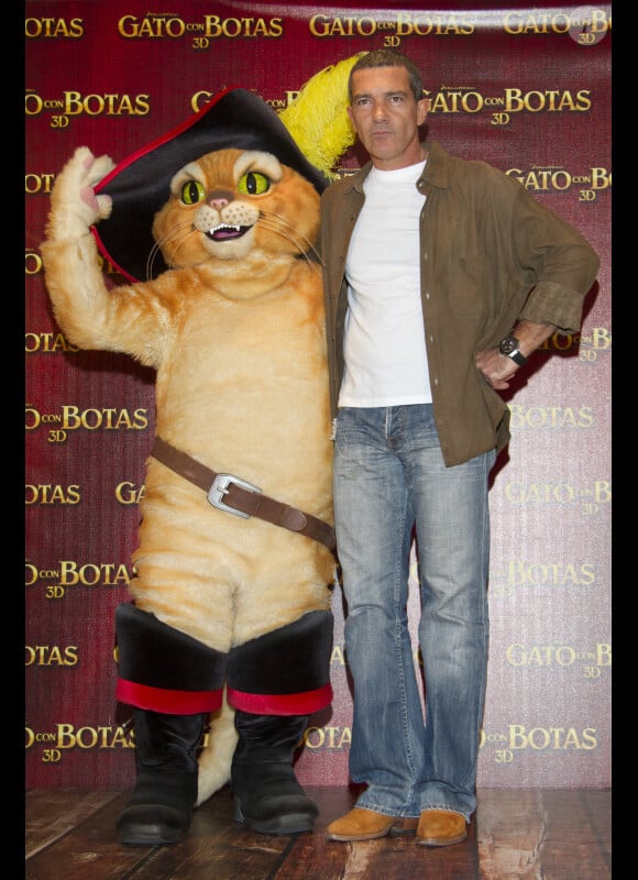 Antonio Banderas et le Chat Potté à Mexico, le 15 novembre 2011.