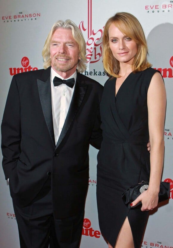 Richard Branson et Amber Valletta eu 5e Gala annuel Rock The Casbah organisé à Los Angeles pour la Eve Branson Foundation, le 16 novembre 2011.