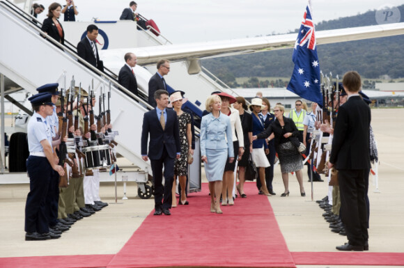 La princesse Mary et le prince Frederik de Danemark arrivant à Canberra en Australie le 22 novembre 2011