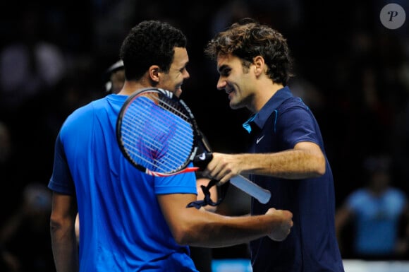 Jo-Wilfried Tsonga, battu en finale du Masters de Londres par Roger Federer le 27 novembre 2011 à Londres