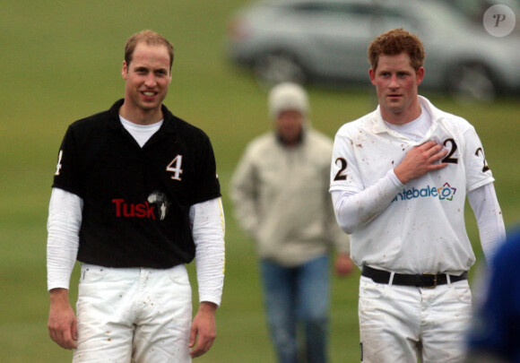 Le prince Harry et le prince William le 12 juin 2011 à SunningHill après un match de polo