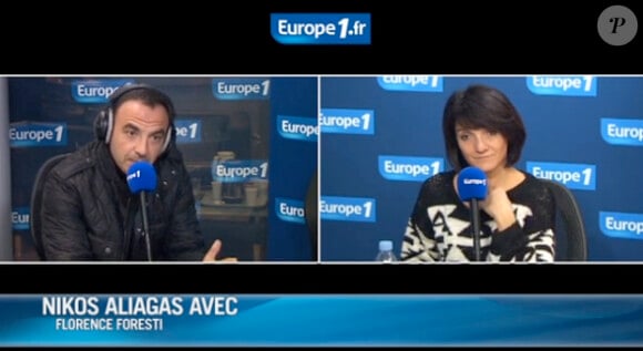 Florence Foresti répond aux questions de Nikos Aliagas sur Europe 1 le mardi 6 décembre 2011 sur France 5