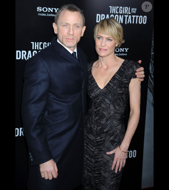 Daniel Craig et Robin Wright à l'avant-première de Millénium : Les hommes qui n'aimaient pas les femmes, à New York le 14 décembre 2011.