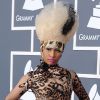 Nicki Minaj se transforme en léopard avec l'aide de Givenchy Couture pour son arrivée aux Grammy Awards. Los Angeles, le 13 février 2011.
