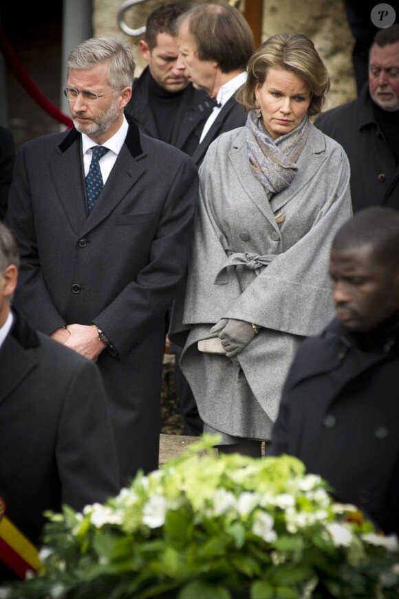 Le prince Philippe et la princesse Mathilde de Belgique à Liège le 20 décembre 2011 pour commémorer les victimes de la tuerie du 13 décembre.