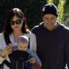 Selma Blair, Jason Bleick et leur petit Arthur, âgé de 5 mois, à Los Angeles, le samedi 24 décembre 2011.