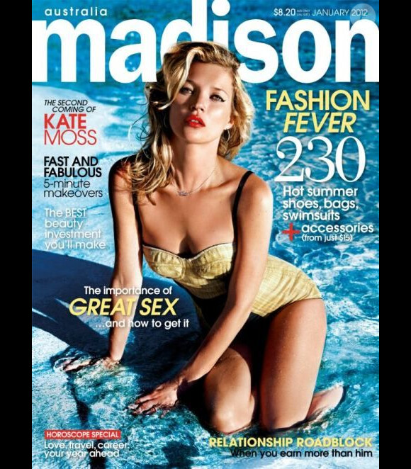 Kate Moss nous vend du rêve dans un maillot de bain d'inspiration vintage pour la couv' du magazine australien Madison. 