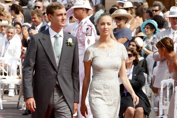 Andrea Casiraghi et Beatrice Borromeo au mariage du prince Albert et Charlene Wittstock en juillet 2011.