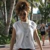 Sexy, Rihanna en mini short de foot à Miami le 31 décembre 2011