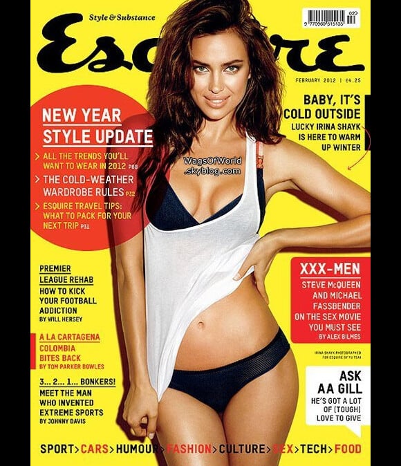 Irina Shayk en couverture du magazine Esquire pour le mois de février 2012