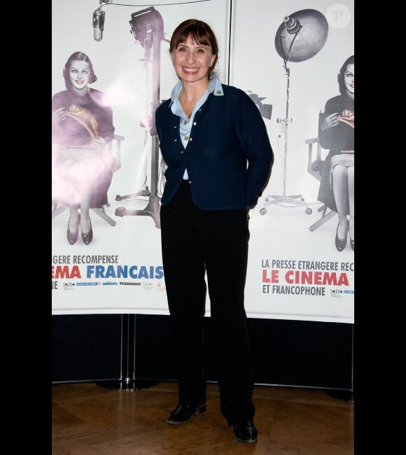 Ariane Ascaride lors de la cérémonie des Lumières, à Paris le 13 janvier 2012.