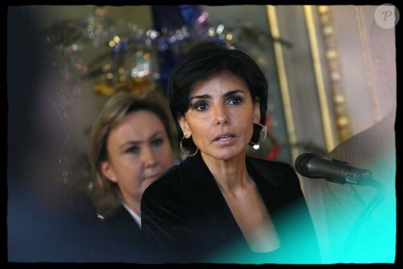 Rachida Dati présente ses voeux au personnel de la mairie du VIIe arrondissement de Paris, vendredi 13 janiver 2012.