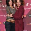 Helena Noguerra et Anne Depetrini lors de la projection du film La Clinique de l'amour du festival de l'Alpe d'Huez le 18 janvier 2012