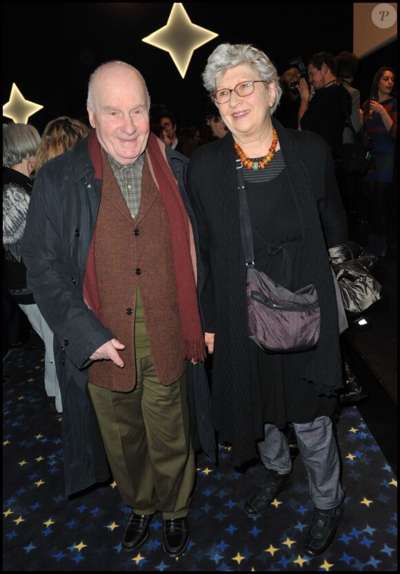 Michel Bouquet et sa femme Juliette Carré lors de la remise du prix Saint-Germain à Paris le 18 janvier 2012
 