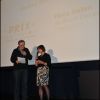 Catherine Millet et le distributeur du film français Hors Satan lors de la remise du prix Saint-Germain à Paris le 18 janvier 2012
 