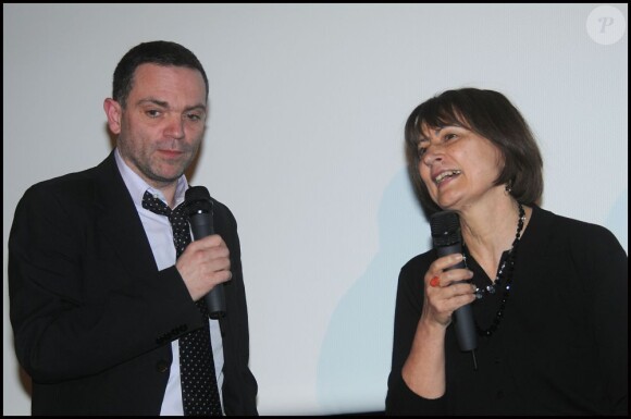 Yann Moix et Catherine Millet lors de la remise du prix Saint-Germain à Paris le 18 janvier 2012
 