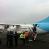 L'équipe de rugby du Stade Toulousain évacuée de l'avion après la perte d'une porte le 19 janvier 2011 à Toulouse