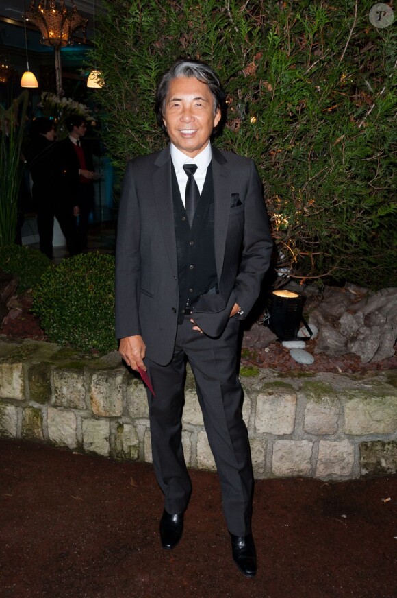 Le créateur Kenzo Takada, fondateur de la marque Kenzo, était présent pour le dixième Dîner De La Mode à Paris, le 26 janvier 2012.