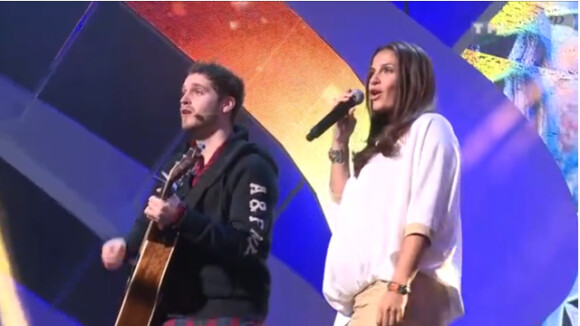 Elisa Tovati et Tom Dice lors des répétitions pour les NRJ Music Awards, le 28 janvier sur TF1