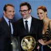 Jean Dujardin, Michel Hazanavicius et Bérénice Bejo lors des Directors Guild Awards, le 28 janvier 2012 à Los Angeles