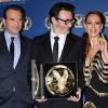 Jean Dujardin, Michel Hazanavicius et Bérénice Bejo lors des Directors Guild Awards, le 28 janvier 2012 à Los Angeles