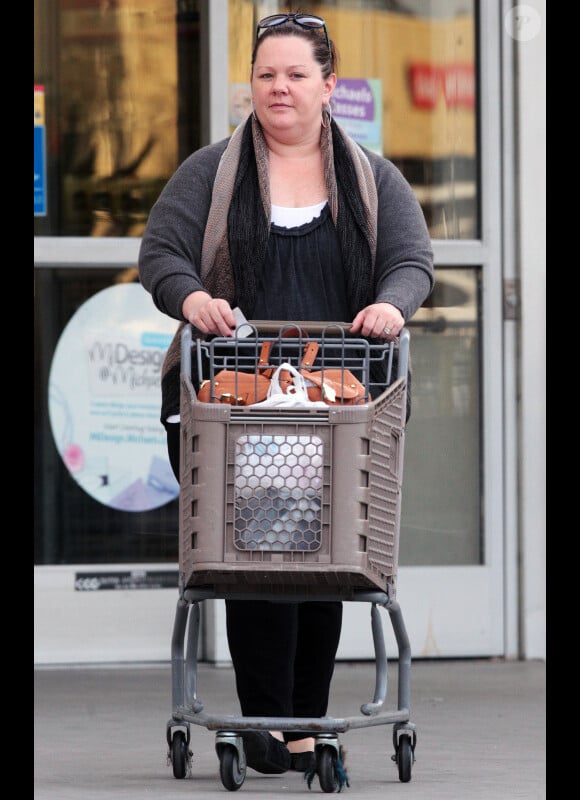 Melissa McCarthy dans un supermarché à Los Angeles, le 30 janvier 2012.