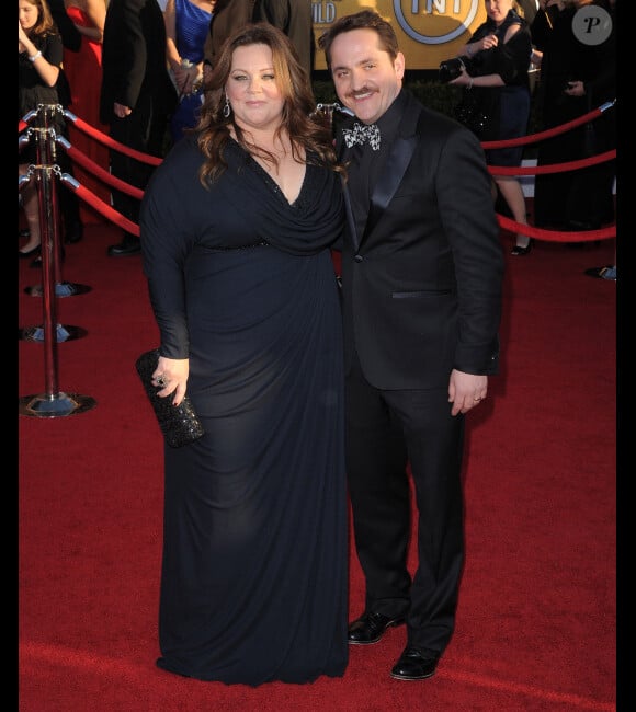 Melissa McCarthy et son mari Ben Falcone, le 29 janvier 2012 à Los Angeles.