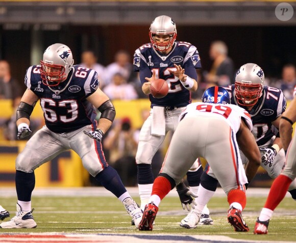 Tom Brady et son équipe des New England Patriots lors du match du Super Bowl le 5 février 2012