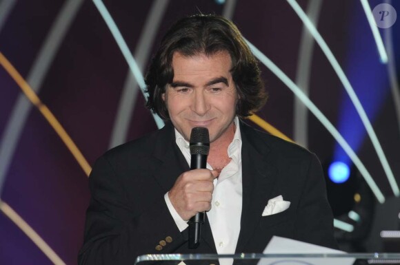 Laurent de Funès aux Globes de Cristal, au Lido, le 6 février 2012.
