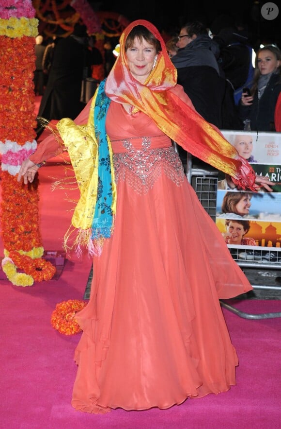 Celia Imrie à l'avant-première du film Indian Palace à Londres, le 7 février 2012.